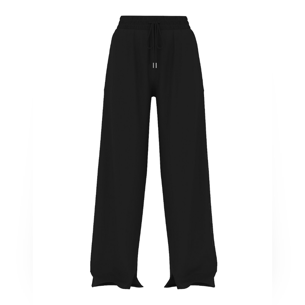 PINK Campus Fleece Wide-Leg Split-Hem Sweatpants Size L Long - Picture 4 of 9